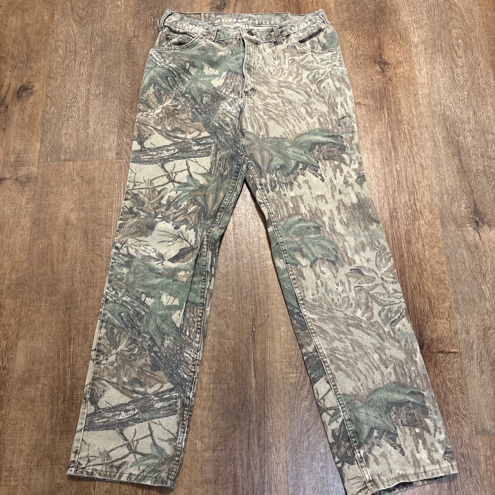Vintage 90s Cabela's Realtree Camo Denim Jeans Men's Size 34 Made In USA